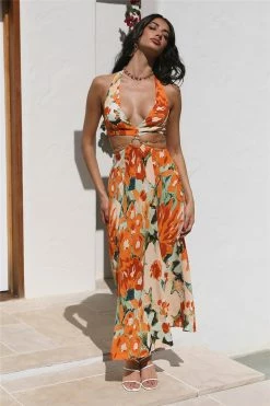 Hello Molly Stepping Out Maxi Dress Orange Maxi Dresses