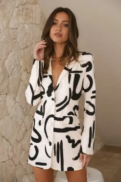 Promo ๐งจ Seven Wonders The Label Long Sleeve ๐ Dresses SEVEN WONDERS Mei York Blazer ๐ Dress Sand ๐ 8 Seven Wonders The Label Long Sleeve Dresses SEVEN WONDERS Mei York Blazer Dress Sand