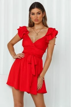 Hello Molly Wheel Of Fortune Dress Red Backless Dresses