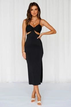 Hello Molly Bodycon Dresses Midnight Rush Midi Dress Black