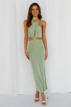 Hello Molly Fireworks At Midnight Midi Dress Sage