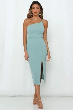 HELLO MOLLY Taking It Back Dress Sage Backless Dresses