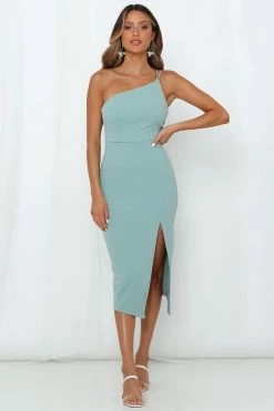 HELLO MOLLY Taking It Back Dress Sage Backless Dresses