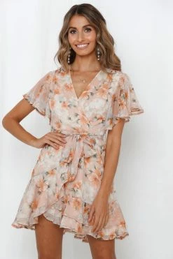 Hello Molly Day Dresses Give Me A Call Dress Nude