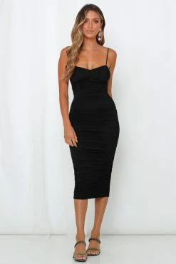 Hello Molly X Izi Angus Bodycon Dresses End Stage Midi Dress Black