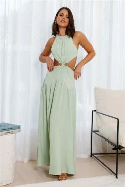 Hello Molly Pleasant Living Midi Dress Green
