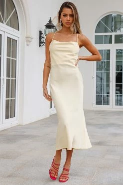 Hello Molly Universal Energy Maxi Dress Yellow Backless Dresses