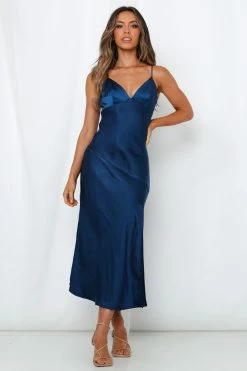 Hello Molly Asking For A Friend Midi Dress Navy Formal Dresses