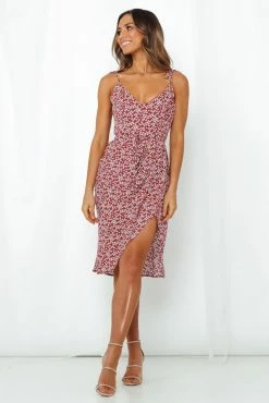 Hello Molly Hit The Like Button Midi Dress Wine