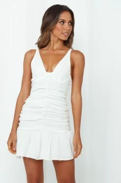 Hello Molly Bodycon Dresses Flying Through The Fast Lane Dress White