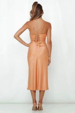 Hello Molly Crashing Prom Midi Dress Orange