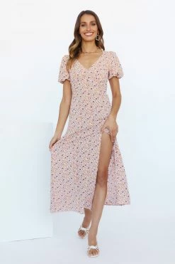 Hello Molly Traces Of You Midi Dress Pink Day Dresses