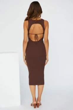 Hello Molly Insta Snaps Midi Dress Brown