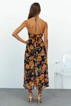 Hello Molly Serenely Yours Midi Dress Black Floral Dresses