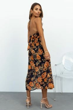 Hello Molly Serenely Yours Midi Dress Black Floral Dresses