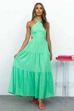 Hello Molly Landscape View Maxi Dress Green Backless Dresses