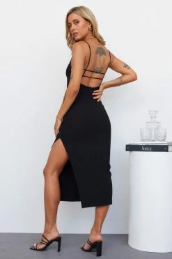 Hello Molly Charmed Midi Dress Black Backless Dresses