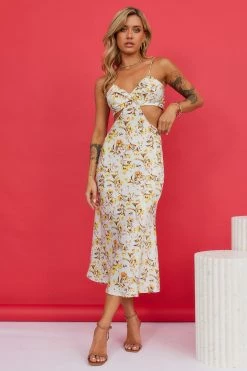 Hello Molly Mimosa Queen Midi Dress Floral Backless Dresses