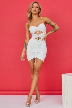 Hello Molly Homecoming Dresses Starting Note Dress White