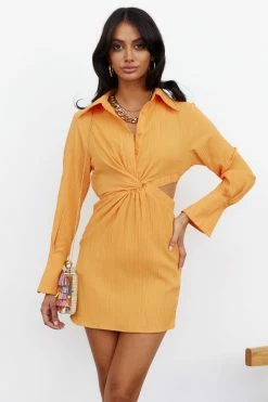 Hello Molly Honey Dripping Dress Orange Day Dresses