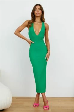 Hello Molly Backless Dresses Sing Song Midi Dress Green