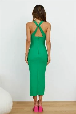 Hello Molly Backless Dresses Sing Song Midi Dress Green