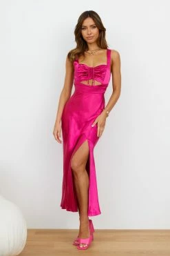 Hello Molly Backless Dresses How Bout You Midi Dress Hot Pink