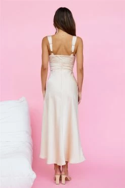 Hello Molly Miles Of Isla Midi Dress Champagne Day Dresses