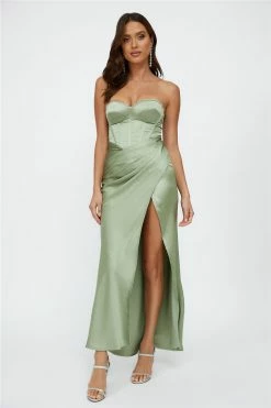 Hello Molly Luxe Prose Maxi Dress Sage Maxi Dresses