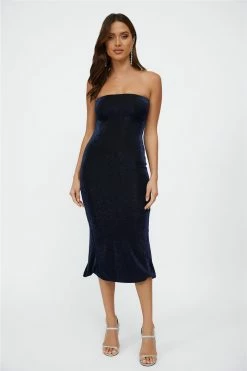 Hello Molly Formal Dresses Midnight Stars Midi Dress Navy
