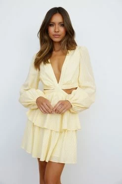 Hello Molly Waffle Cone Dress Yellow