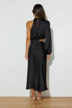 Hello Molly Won Over Midi Dress Black Long Sleeve Dresses