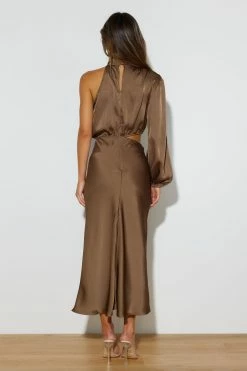 Hello Molly Long Sleeve Dresses Won Over Midi Dress Brown