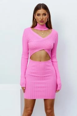 LIONESS Pink Floyd Mini Dress Pink Bodycon Dresses