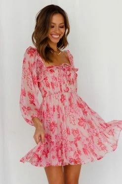 Hello Molly Aura Check Dress Pink Day Dresses