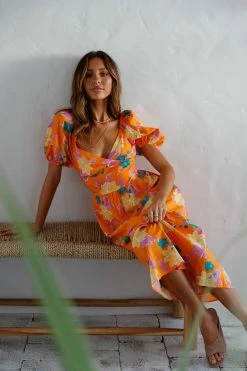 Hello Molly Neon Gardens Midi Dress