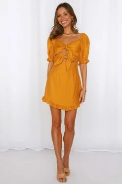 Hello Molly Silent Night Dress Mustard Day Dresses