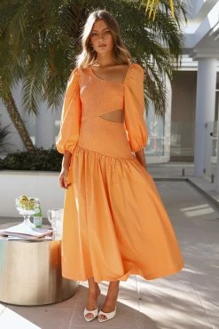 Hello Molly Taking Control Maxi Dress Orange