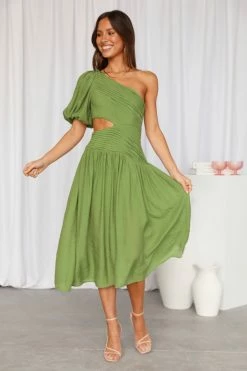 Hello Molly Day Dresses Meadow Secrets Midi Dress Green