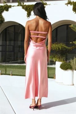 Hello Molly Curious Heart Maxi Dress Pink Backless Dresses