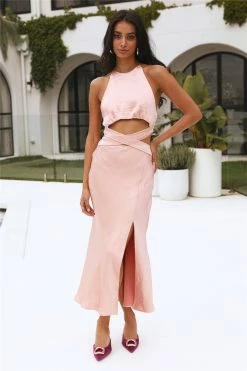 Hello Molly Sunlight Waltzing Maxi Dress Pink Backless Dresses