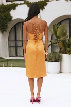 Wholesale 🛒 Hello Molly Bodycon 👗 Dresses My Fierce Heart Midi 👗 Dress Golden 🤩 15 Hello Molly Bodycon Dresses My Fierce Heart Midi Dress Golden