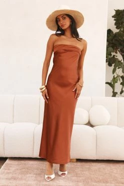 Hello Molly Coolness Calling Maxi Dress Brown Backless Dresses