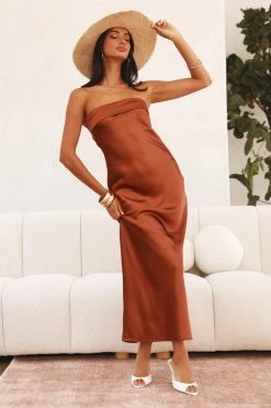 Hello Molly Coolness Calling Maxi Dress Brown Backless Dresses