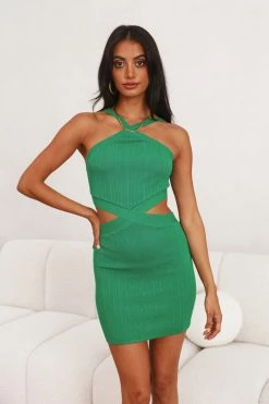 Backless Dresses RUNAWAY Lennox Mini Dress Emerald