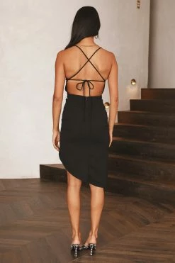 Hello Molly Backless Dresses Regale Her Midi Dress Black