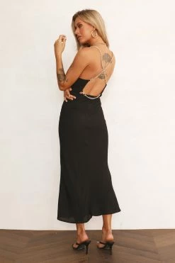Backless Dresses RUNAWAY Khalessi Midi Dress Black
