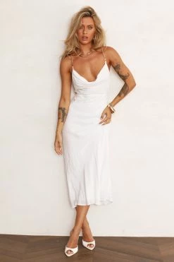 RUNAWAY Khalessi Midi Dress White Backless Dresses