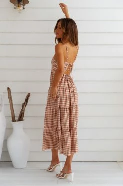 Hello Molly Gingham Dreams Maxi Dress Backless Dresses