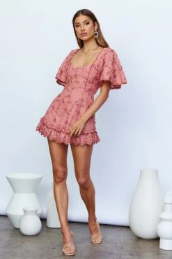 Hello Molly Soft Glow Dress Rose Backless Dresses